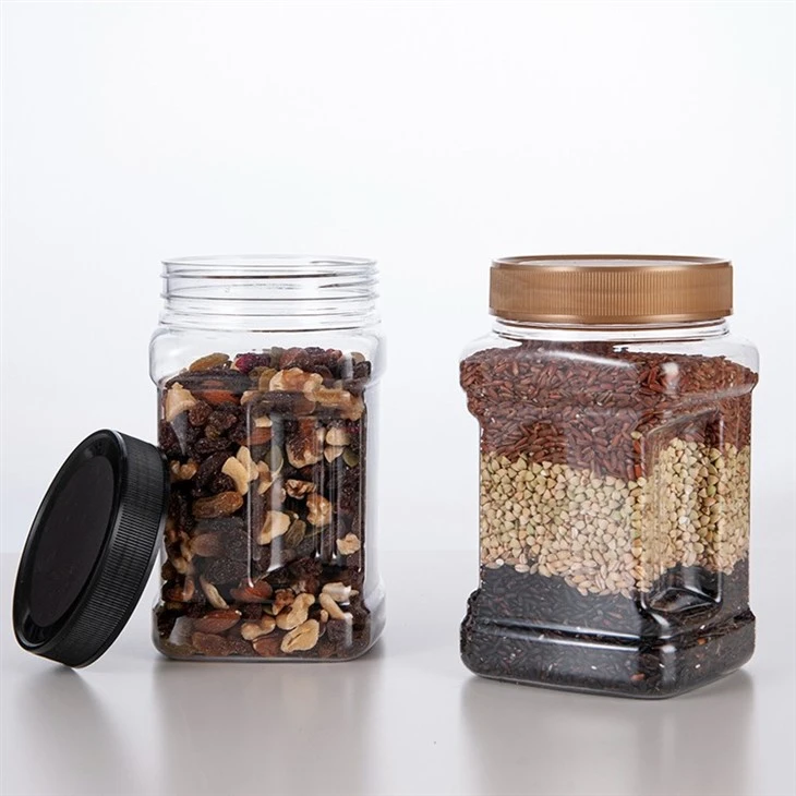 Black Square Clear Jars With Screw Lids