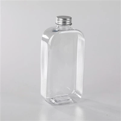 Plastic doorzichtige platte fles 350ml